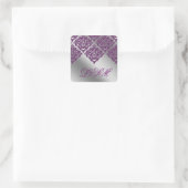 Stickers mariage damassé violet première étincelle (Sac)