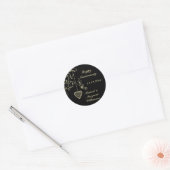 Stickers Mariage d'anniversaire Gold Elegant Heart (Enveloppe)
