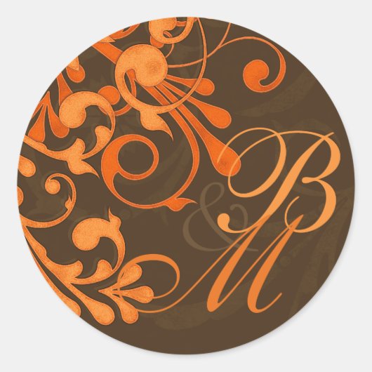 Stickers Mariage de automne Brown orange Abstrait (Devant)