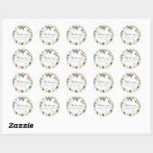 Stickers Mariage de bienvenue aux fleurs roses (Feuille)