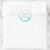 Stickers Mariage de bord de mer turquoise et blanc (Sac)