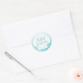 Stickers Mariage de bord de mer turquoise et blanc (Enveloppe)