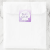 Stickers Mariage de bord de mer violet et blanc (Sac)
