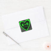 stickers mariage de coeur noir vert néon (Enveloppe)