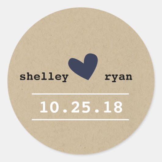Stickers Mariage de coeur simple (Devant)