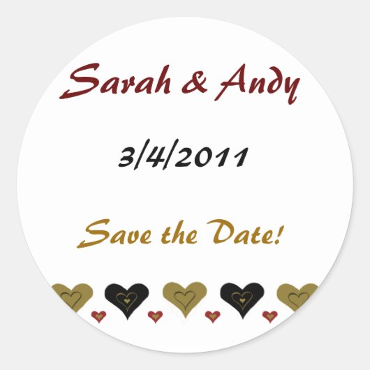 Stickers Mariage de coeur simple (Devant)