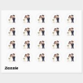 Stickers Mariage de dessin animé Couple (Feuille)