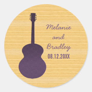 Stickers Mariage de Guitare Purple Country