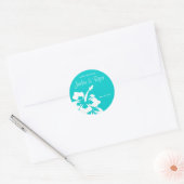 Stickers Mariage de la plage Date Hibiscus Blue (Enveloppe)