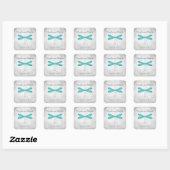 Stickers Mariage de libellules turquoises (Feuille)