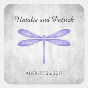 Stickers Mariage de libellules violets