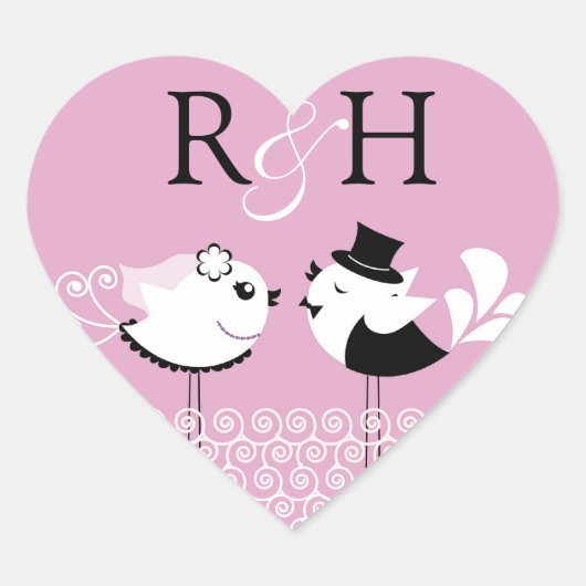 Stickers mariage de mariée et d'oiseau de chambre (Devant)