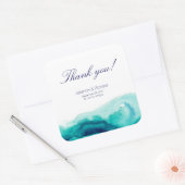 Stickers Mariage de mer turquoise Merci Favoriser (Enveloppe)