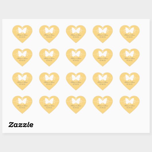 Stickers Mariage de papillon jaune (Feuille)