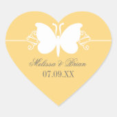 Stickers Mariage de papillon jaune (Devant)