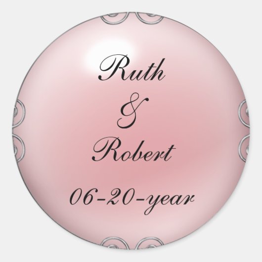 Stickers Mariage de perle à bijoux rose (Devant)