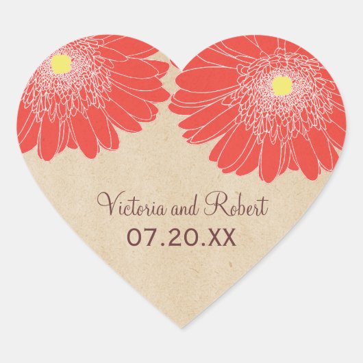 Stickers Mariage Délicats, Rouge (Devant)