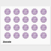 Stickers Mariage d'enveloppe de monogramme Lilac (Feuille)