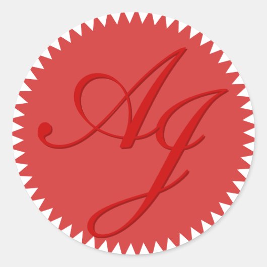 Stickers Mariage d'enveloppe Initiales (Devant)