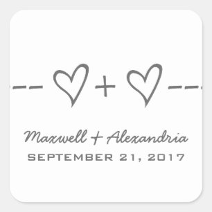 Stickers Mariage d'équation de coeur gris