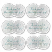 Stickers Mariage Dollar  en forme de Merci de sabl (Devant)