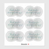 Stickers Mariage Dollar en forme de Merci de sabl (Feuille)