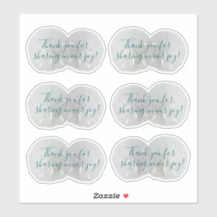 Stickers Mariage Dollar en forme de Merci de sabl