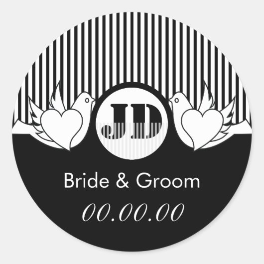 Stickers Mariage Doves (Devant)