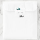 Stickers Mariage Dragon Argent turquoise (Sac)