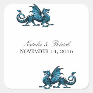 Stickers mariage Dragon Bleu