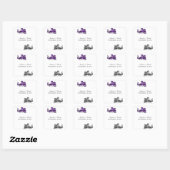 Stickers Mariage Dragon d'Argent Violet (Feuille)