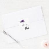 Stickers Mariage Dragon d'Argent Violet (Enveloppe)