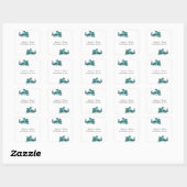 Stickers Mariage Dragon turquoise (Feuille)