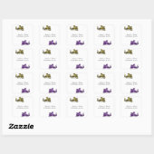 Stickers Mariage Dragon Violet Or (Feuille)