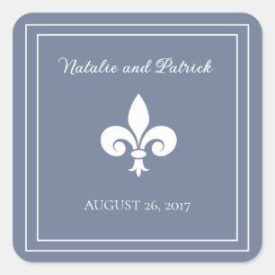 Stickers Mariage Dusty Blue Fleur de Lis