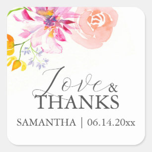 Stickers Mariage élégant Fleurs colorées