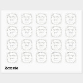 Stickers Mariage élégant Gris Floral Wreath (Feuille)