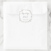 Stickers Mariage élégant Gris Floral Wreath (Sac)