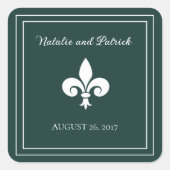 Stickers Mariage Emerald Green Fleur de Lis (Devant)