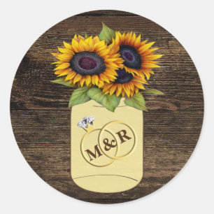 Stickers Mariage en bois rustique en jar de tourne