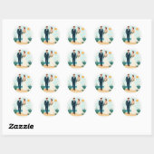 Stickers Mariage en bord de mer (Feuille)