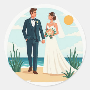 Stickers Mariage en bord de mer