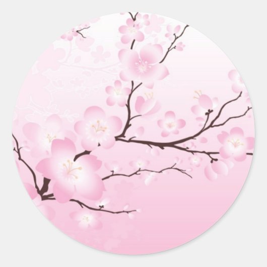 Stickers Mariage en fleurs de cerisier rose (Devant)