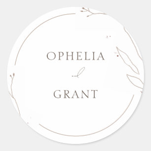 Stickers Mariage en herbe sauvage simple Merci