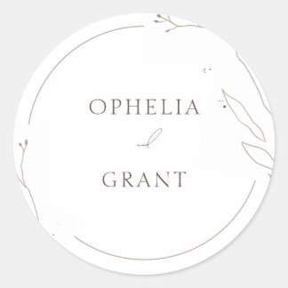 Stickers Mariage en herbe sauvage simple Merci