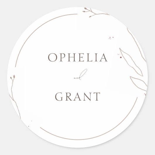 Stickers Mariage en herbe sauvage simple Merci (Devant)