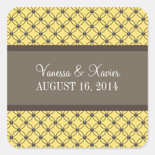 Stickers Mariage en treillis de fantaisie jaune