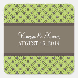 Stickers Mariage en treillis Vert Fancy