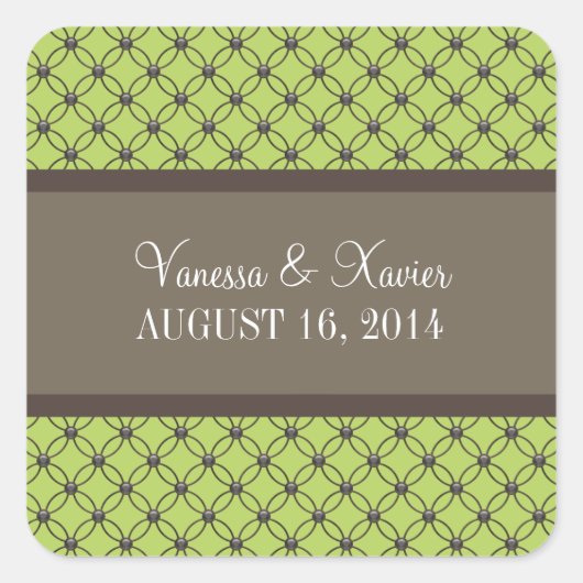 Stickers Mariage en treillis Vert Fancy (Devant)