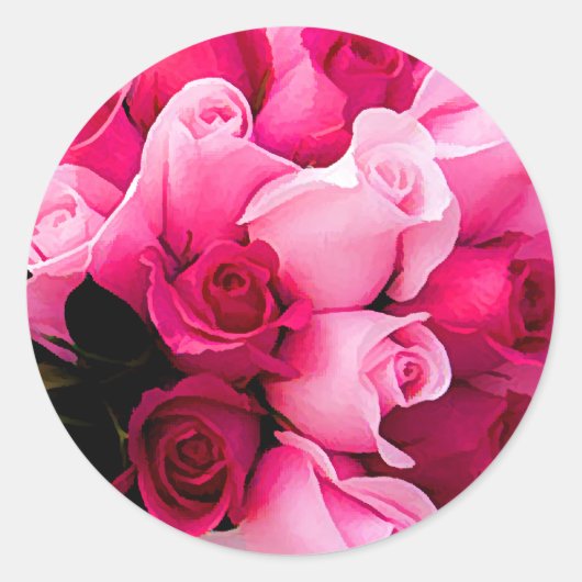 Stickers Mariage Enveloppe rose rose (Devant)